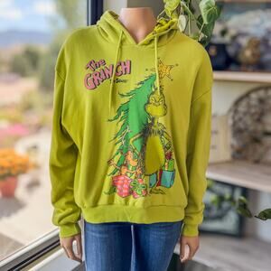 Dr. Seuss The Grinch Holiday Hoodie w/ Super Soft Fleece Accent Lining-Youth LG